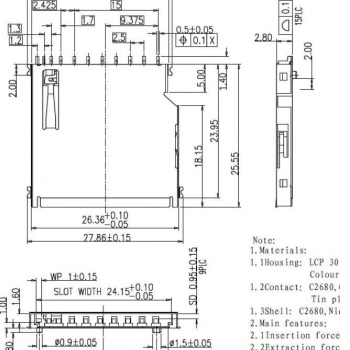 Slot SD card 11 pin