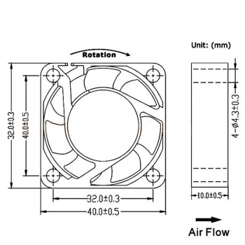 Вентилятор 4010 (Sleeve) Gdstime DC 12V